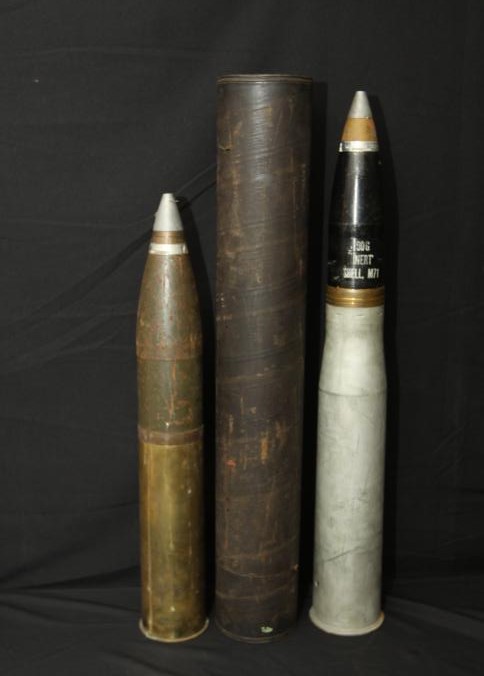 Sold at Auction: 2 LARGE BRASS ARTILLERY SHELL CASES