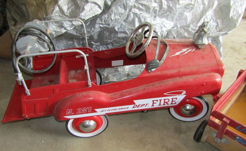 radio flyer fire truck pedal car