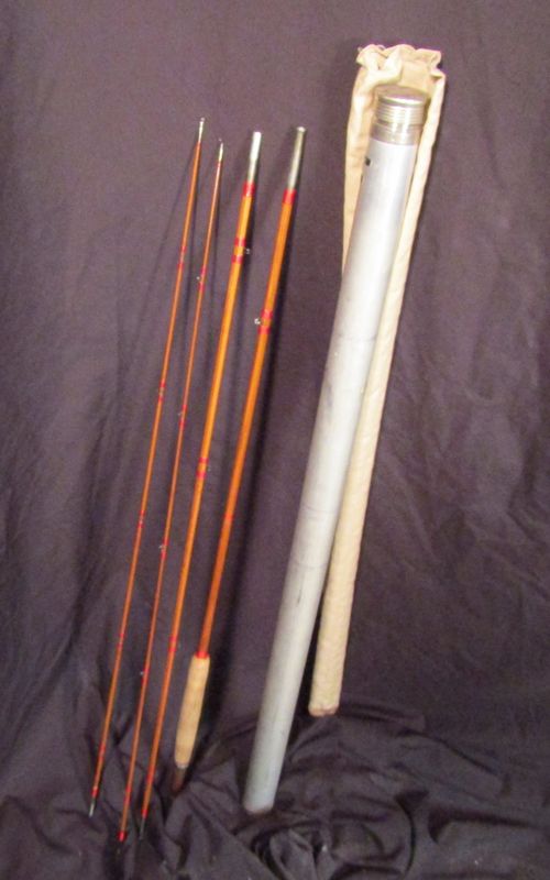 Vintage 3 Piece Hexagonal Bamboo Fly Fishing Rod by Unknown Maker