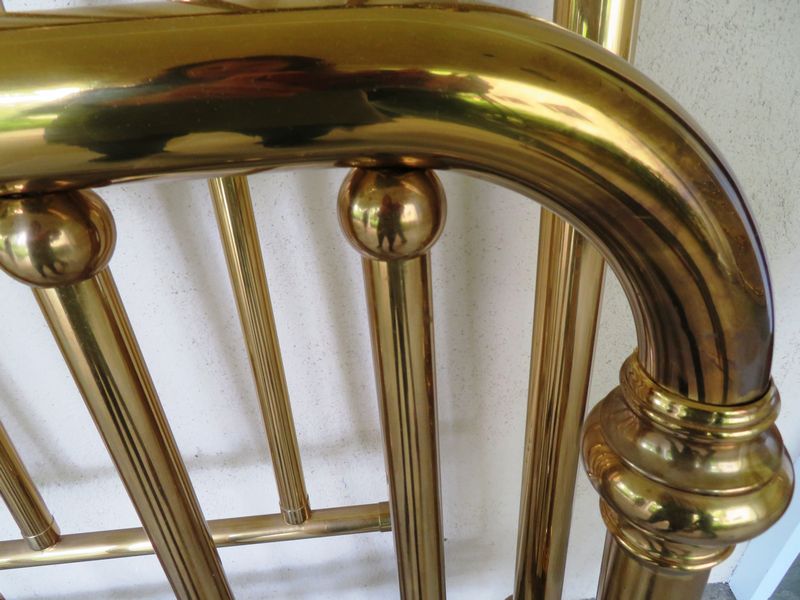 Sold at Auction: Vintage Gold Toned Brass Headboard