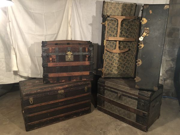 Sold at Auction: Vintage Wardrobe Steamer Trunk